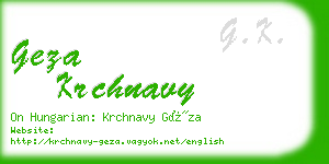 geza krchnavy business card